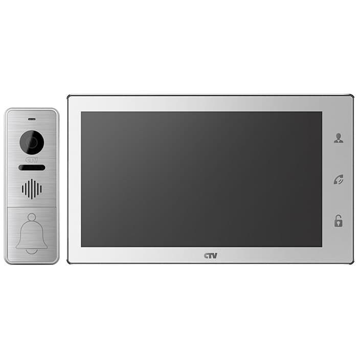 CTV-DP4106AHD W (White/Silver) Комплект цветного видеодомофона, в составе: панель CTV-D400FHD S, монитор CTV-M4106AHD W