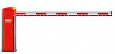 Sommer ASB - 5014A шлагбаум алюминиевый левый, 230V AC 24 В. DC, блок управления с радиоприемником (868,8 МГц), 6 м. стрела, встроенная сигнальная лампа. Цвет антрацит/красный