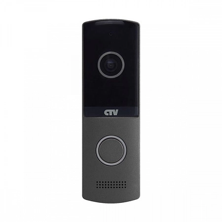 CTV-D4003NG GS (Graphite) Вызывная панель для видеодомофона, металличесикй корпус с акриловым покрытием, подсветка кнопки вызова, встроенный блок управления замком (БУЗ), уголок и козырек в комплекте