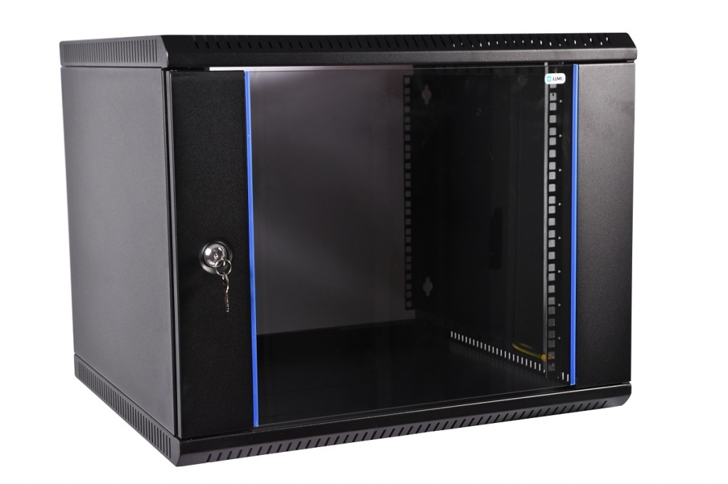ЦМО ШРН-Э-12.350-9005 Шкаф телекоммуникационный настенный разборный 12U (600х350) дверь стекло, черный