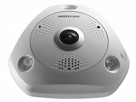Hikvision DS-2CD63C2F-IVS fisheye IP-камера, фиксированный объектив 1.98мм @F2.4; ИК подсветка до 15м