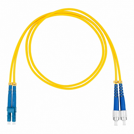 DATAREX Шнур оптический коммутационный патч-корд, LC-FC, дуплекс (duplex) OS2, нг(А)-HF, желтый, 1,5 м
